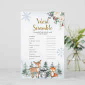 Woodland Winter Animal Forest Word Scramble (Staand voorkant)