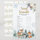 Woodland Winter Animal Forest Word Scramble (Voorkant / Achterkant)