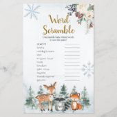 Woodland Winter Animal Forest Word Scramble (Voorkant)