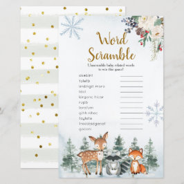 Woodland Winter Animal Forest Word Scramble