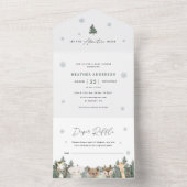 Woodland Winter Baby shower All In One Uitnodiging (Binnen)