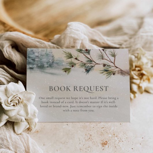 Woodland Winter Baby shower Boekaanvraag Informatiekaartje