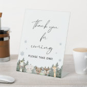 Woodland Winter Baby shower Dank je wel gunsten Reclamebord Met Voetstuk (Insitu)