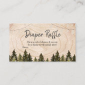 Woodland Winter Baby shower Diaper Raffle Informatiekaartje (Voorkant)