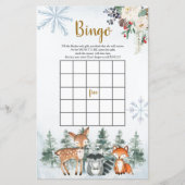 Woodland Winter Baby shower Forest Animal Bingo (Voorkant)