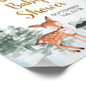 Woodland Winter Baby shower Forest Animals Welkom Poster (Hoek)