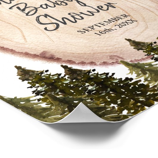 Woodland Winter Baby shower Forest Welcome Sign Poster (Hoek)