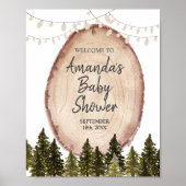 Woodland Winter Baby shower Forest Welcome Sign Poster (Voorkant)