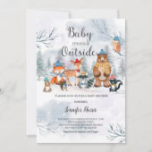 Woodland Winter Baby shower Uitnodiging (Voorkant)