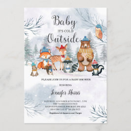 Woodland Winter Baby shower Uitnodiging
