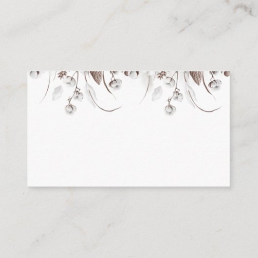 Woodland Winter Bloemen Boeken Baby shower aanvrag Informatiekaartje (Achterkant)