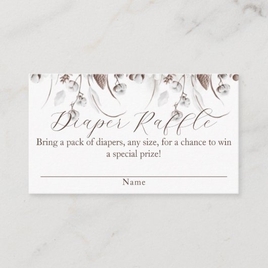 Woodland Winter Bloemen Boeken Baby shower aanvrag Informatiekaartje (Voorkant)