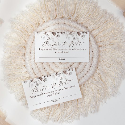 Woodland Winter Bloemen Boeken Baby shower aanvrag Informatiekaartje