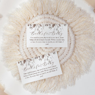 Woodland Winter Bloemen Boeken Baby shower aanvrag Informatiekaartje