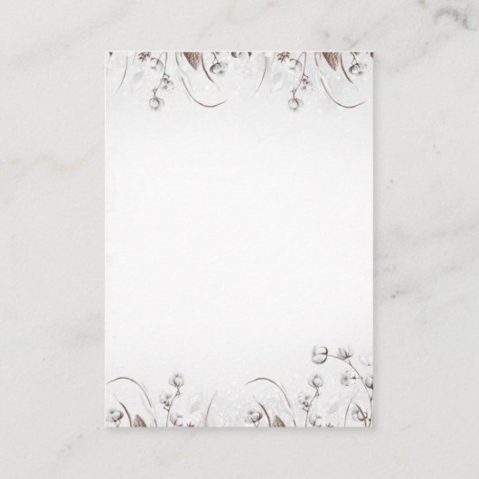 Woodland Winter Bloemenluier Raffle Baby shower Informatiekaartje (Achterkant)