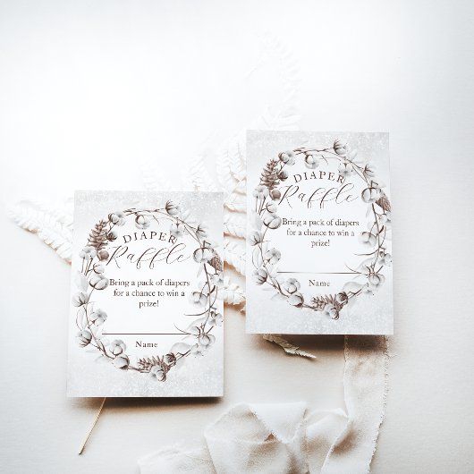 Woodland Winter Bloemenluier Raffle Baby shower Informatiekaartje