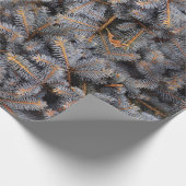 Woodland Winter Blue Spruce Pine Tree Cadeaupapier (Hoek)