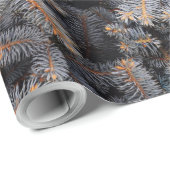 Woodland Winter Blue Spruce Pine Tree Cadeaupapier (Rol Hoek)