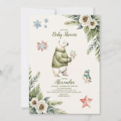 Woodland Winter Christmas Baby shower Kaart (Voorkant)