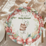 Woodland Winter Christmas Baby shower Papieren Bordje<br><div class="desc">Vier de komst van je kleintje met onze "Woodland Winter Christmas" Baby shower Paper Borden. Deze prachtig ontworpen borden combineren de gezellige allure van een winterbos met de feestelijke kerstsfeer, waardoor ze een perfecte keuze zijn voor uw baby shower. Kenmerken: Charming Design: Elk bord heeft een grillige bosscène met besneeuwde...</div>