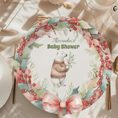 Woodland Winter Christmas Baby shower Papieren Bordje