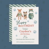 Woodland Winter Dier Jongen Verjaardag Kaart