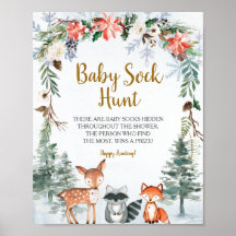 Woodland Winter Dieren Bos Baby Sock Hunt