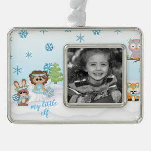 Woodland Winter Fairy Little Elf Photo Ornament