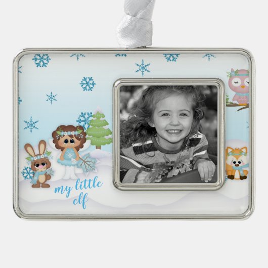Woodland Winter Fairy Little Elf Photo Ornament (Voorkant)