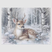 Woodland Winter Fawn Herten Tissuepapier (Voorkant)