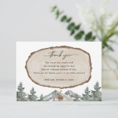 Woodland Winter Forest Baby shower Dank je kaarten (Staand voorkant)