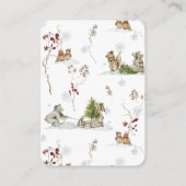 Woodland Winter Forest | Baby shower Diaper Raffle Informatiekaartje (Achterkant)