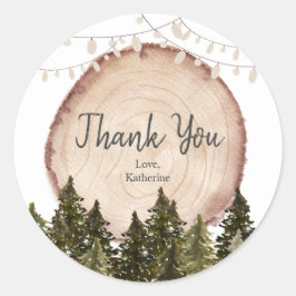 Woodland Winter Forest Baby shower Ronde Sticker