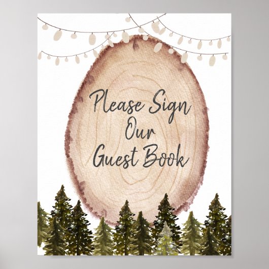 Woodland Winter Forest Gelieve onze gast te tekene Poster (Voorkant)