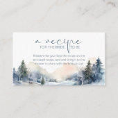 Woodland Winter Forest Recept voor de bruid Informatiekaartje (Voorkant)