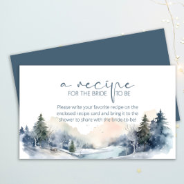 Woodland Winter Forest Recept voor de bruid Informatiekaartje