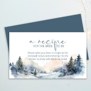 Woodland Winter Forest Recept voor de bruid Informatiekaartje