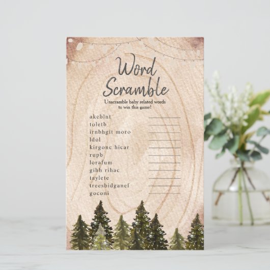 Woodland Winter Forest Word Scramble (Staand voorkant)