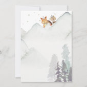 Woodland Winter Fox Baby shower Kaart (Achterkant)