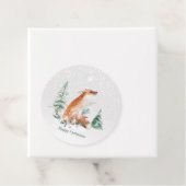 Woodland Winter Fox Pine Bedankjes Labels (In situ)