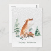 Woodland Winter Fox Pine Briefkaart (Voorkant / Achterkant)