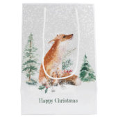 Woodland Winter Fox Pine Medium Cadeauzakje (Achterkant)