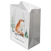 Woodland Winter Fox Pine Medium Cadeauzakje (Achterkant Gekanteld)