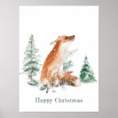 Woodland Winter Fox Pine Poster (Voorkant)