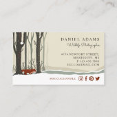 Woodland Winter Fox Wildlife Fotograaf Visitekaartje (Achterkant)