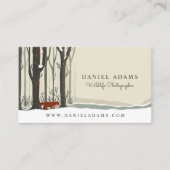 Woodland Winter Fox Wildlife Fotograaf Visitekaartje (Voorkant)