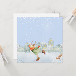 WOODLAND WINTER FRIENDS- ICE SKATING REINDEER