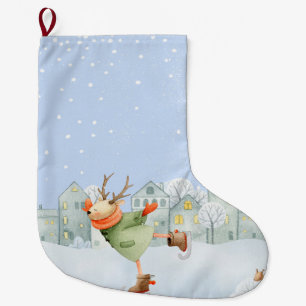 WOODLAND WINTER FRIENDS- ICE SKATING REINDEER GROTE KERSTSOK