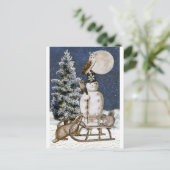 Woodland Winter Gathering Briefkaart (Staand voorkant)