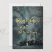 Woodland Winter Jingle Mingle Gold Holiday Partij Kaart (Achterkant)